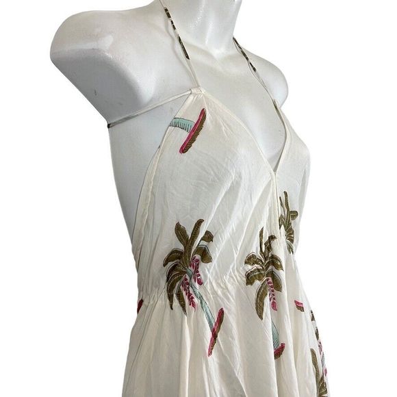 Roberta Roller Rabbit Morjim Palm Venezia Maxi Silk & Cotton Womens Dress NWT L - Picture 2 of 16